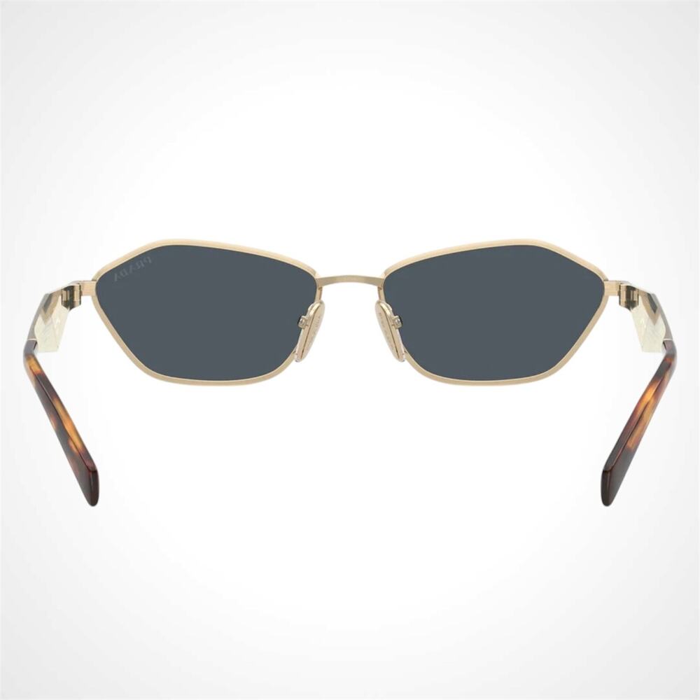New PRADA Sunglasses Gold Metal 3D Logo Aviator Cat Eye Womens PRD50S ZVN70B - Picture 4 of 5